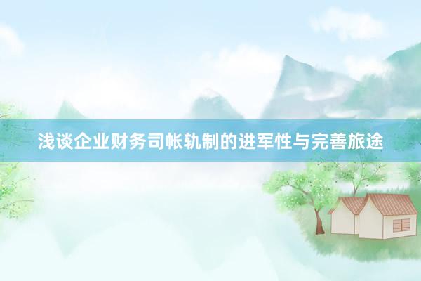浅谈企业财务司帐轨制的进军性与完善旅途